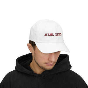 JESUS SAVES - Classic Dad Cap [White]