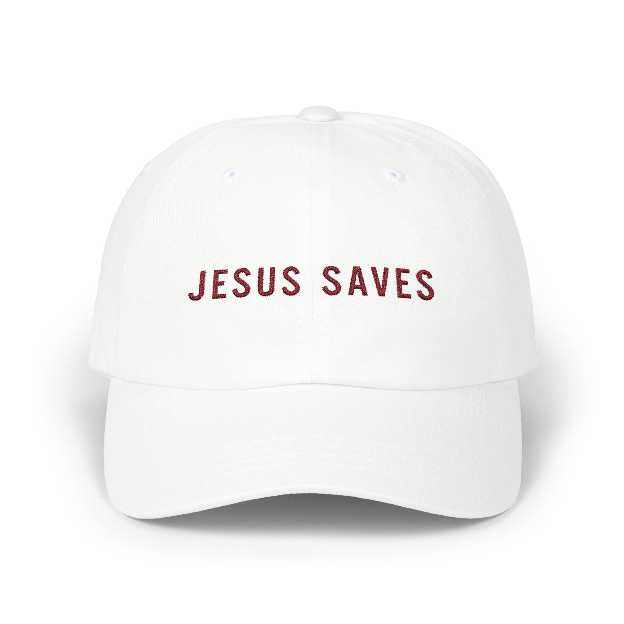 JESUS SAVES - Classic Dad Cap [White]