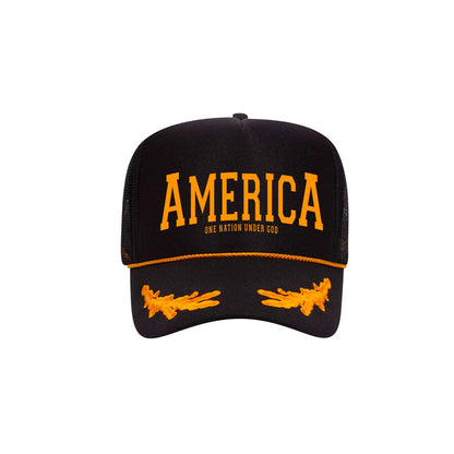 AMERICA Trucker Hat [Black/Gold]