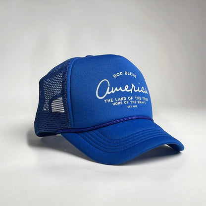 GOD BLESS Trucker Hat [Royal]