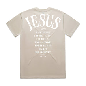 JESUS SAYS<br>Premium Cotton Tee - Sand