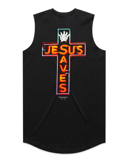 JESUS SAVES Curve Hem Tank Top