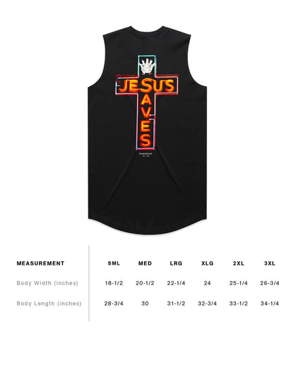 JESUS SAVES Curve Hem Tank Top