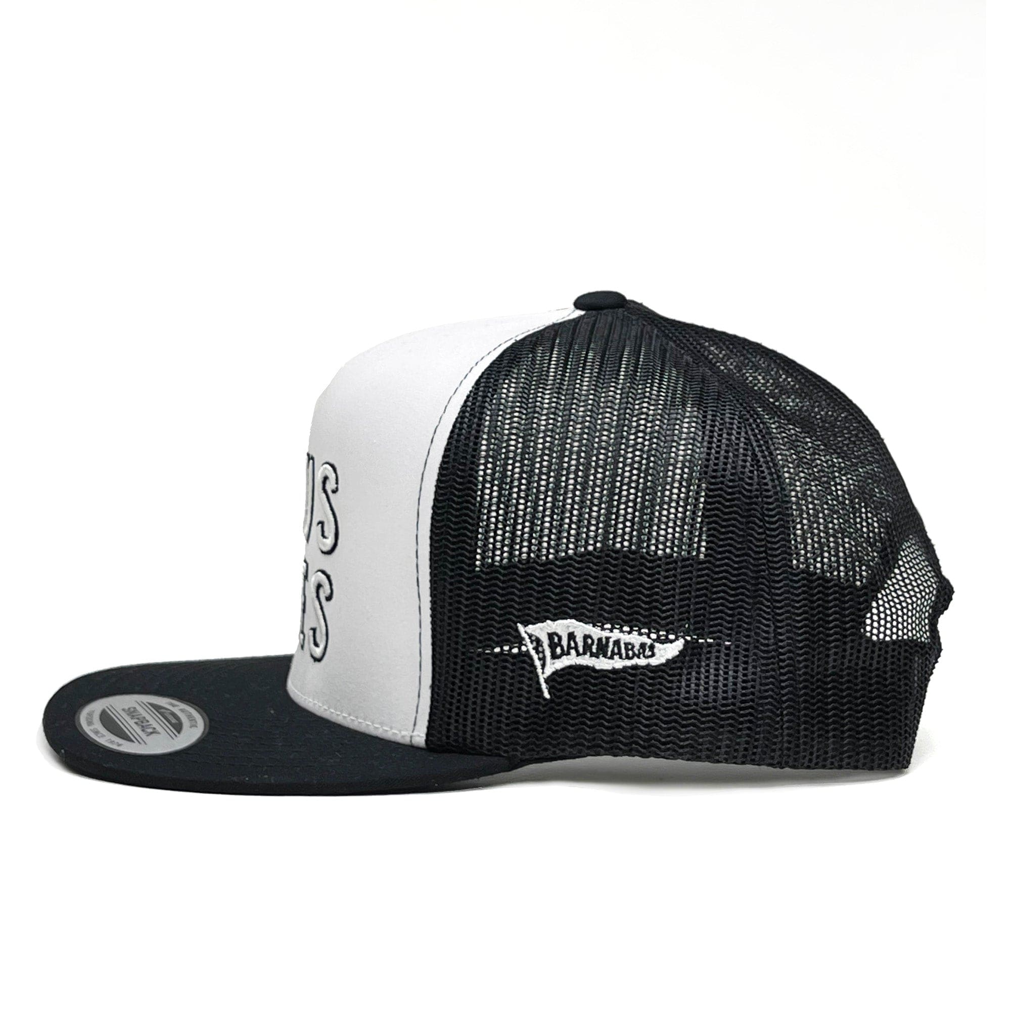 JESUS SAVES 3D Embroidered Flatbill Hat [Black/White]