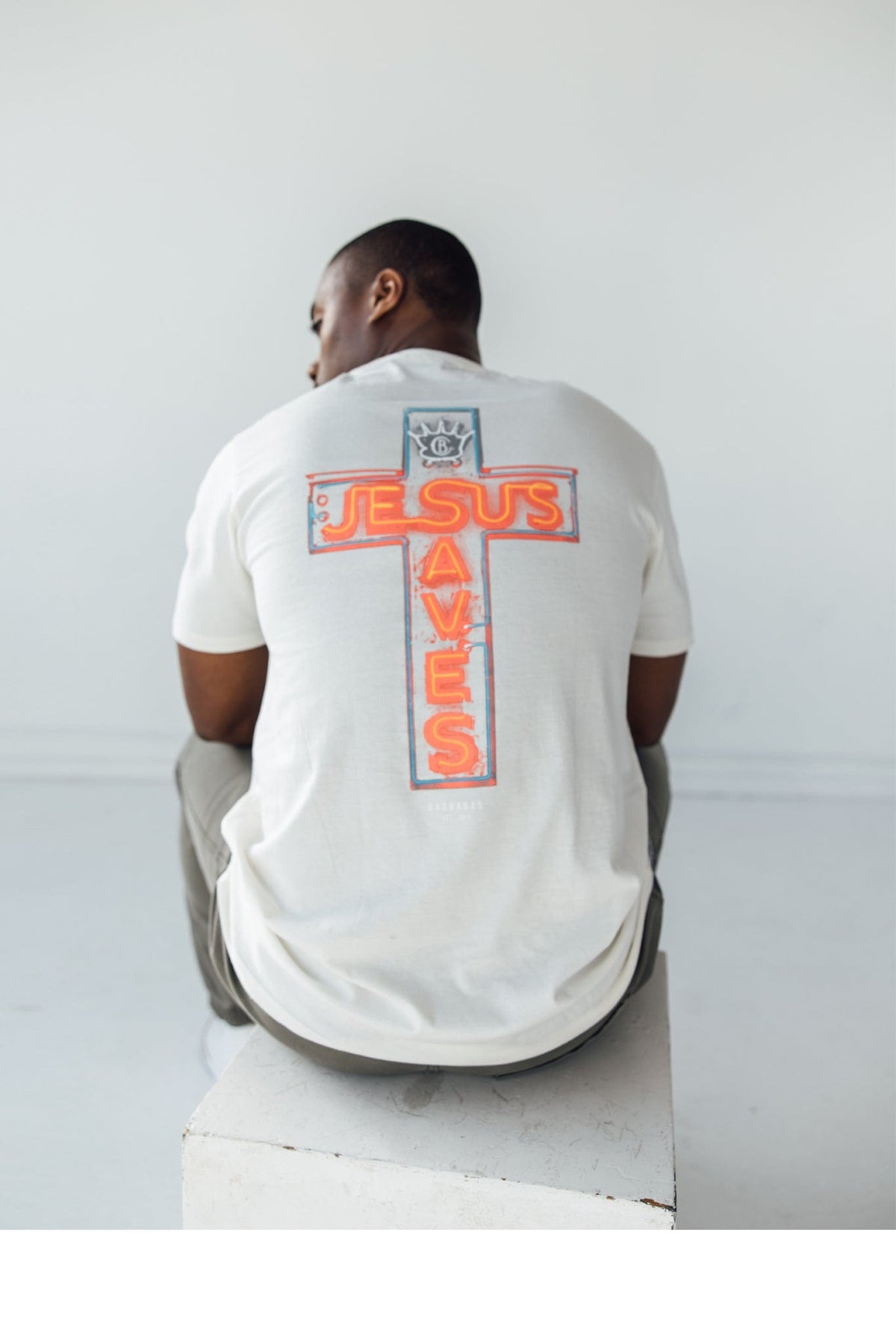 JESUS SAVES Classic Cotton Tee (Bone)