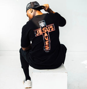 JESUS SAVES<br>Premium Cotton T-Shirt