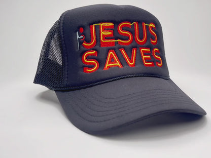 JESUS SAVES Embroidered Trucker Hat