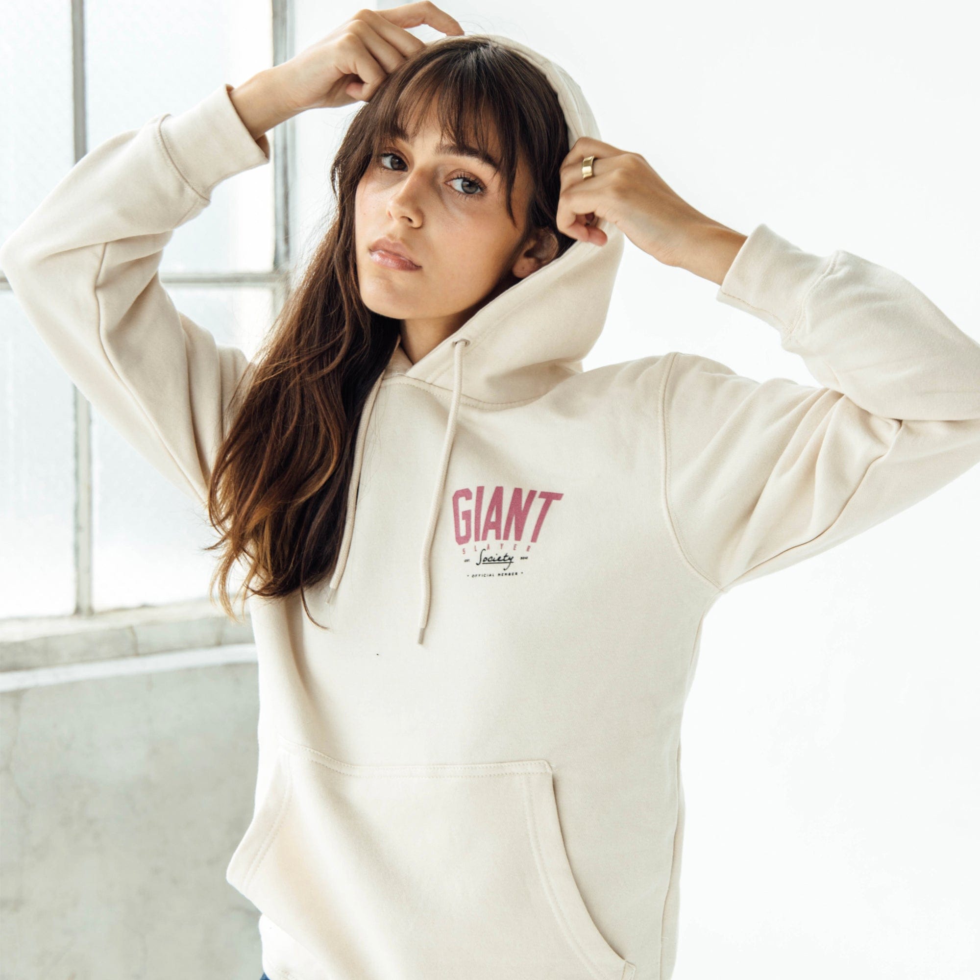 GIANT SLAYER SOCIETY Hooded Sweatshirt [Cream]