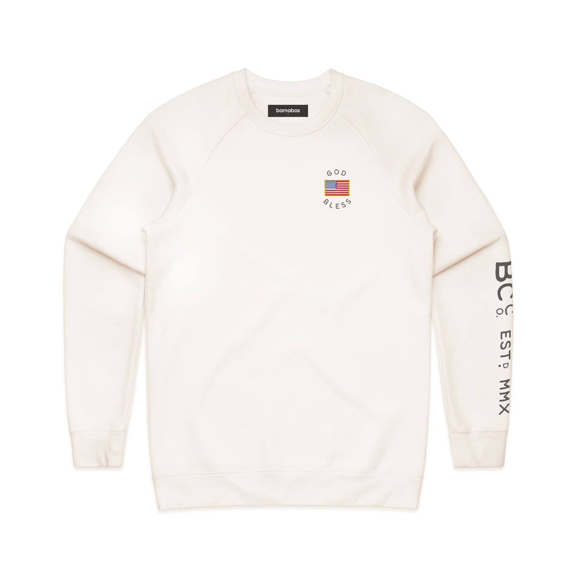 GOD BLESS <br>Lightweight Terry Crew Sweatshirt