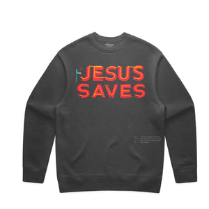 JESUS SAVES 2.0<br>Pigment Dyed Crew Sweatshirt