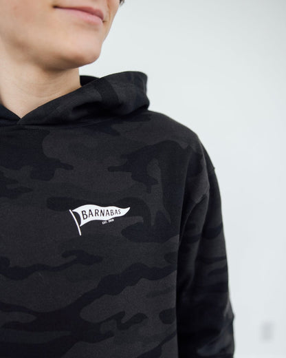 JESUS SAVES Kids Hoodie [Black Camo]