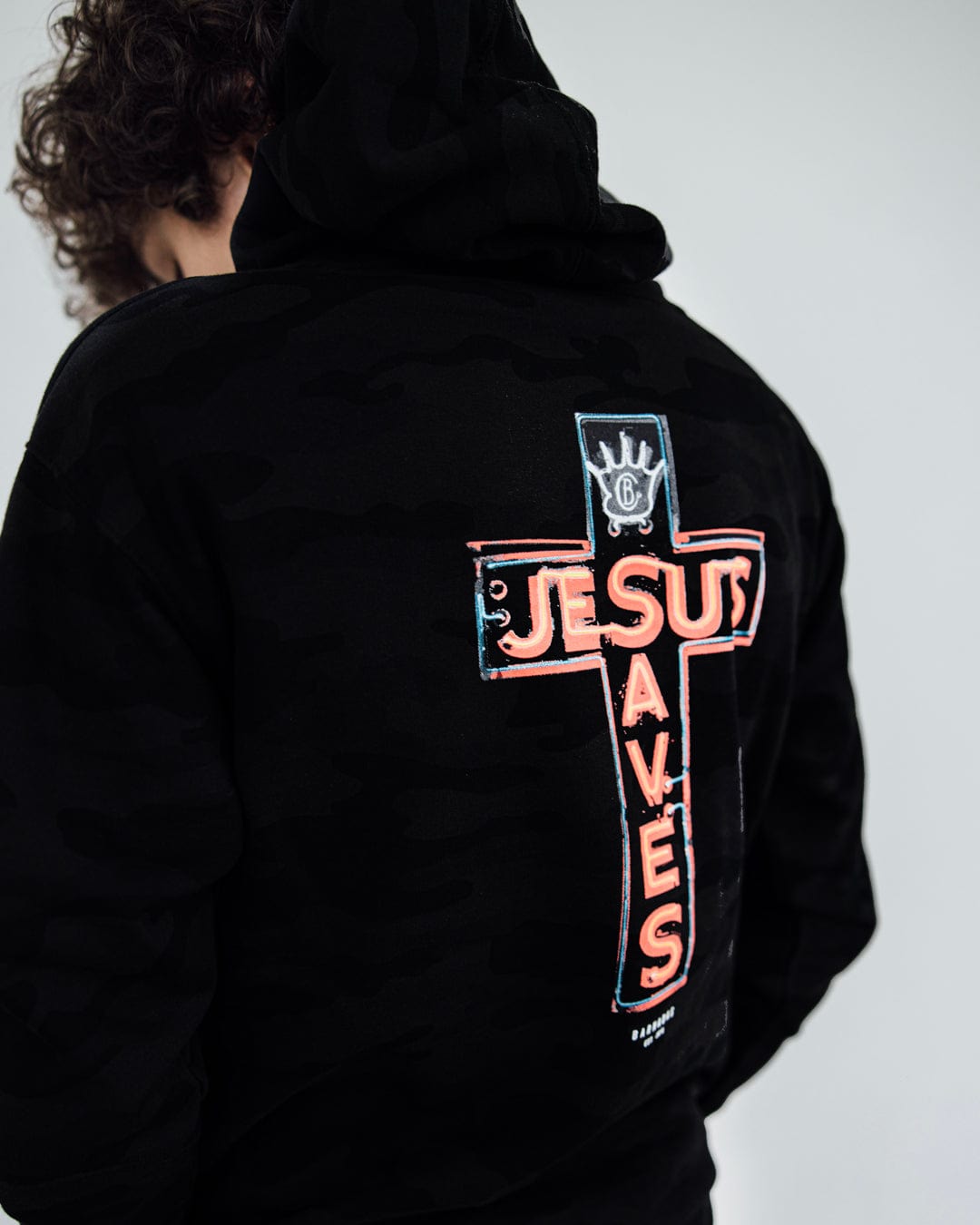 JESUS SAVES Kids Hoodie [Black]