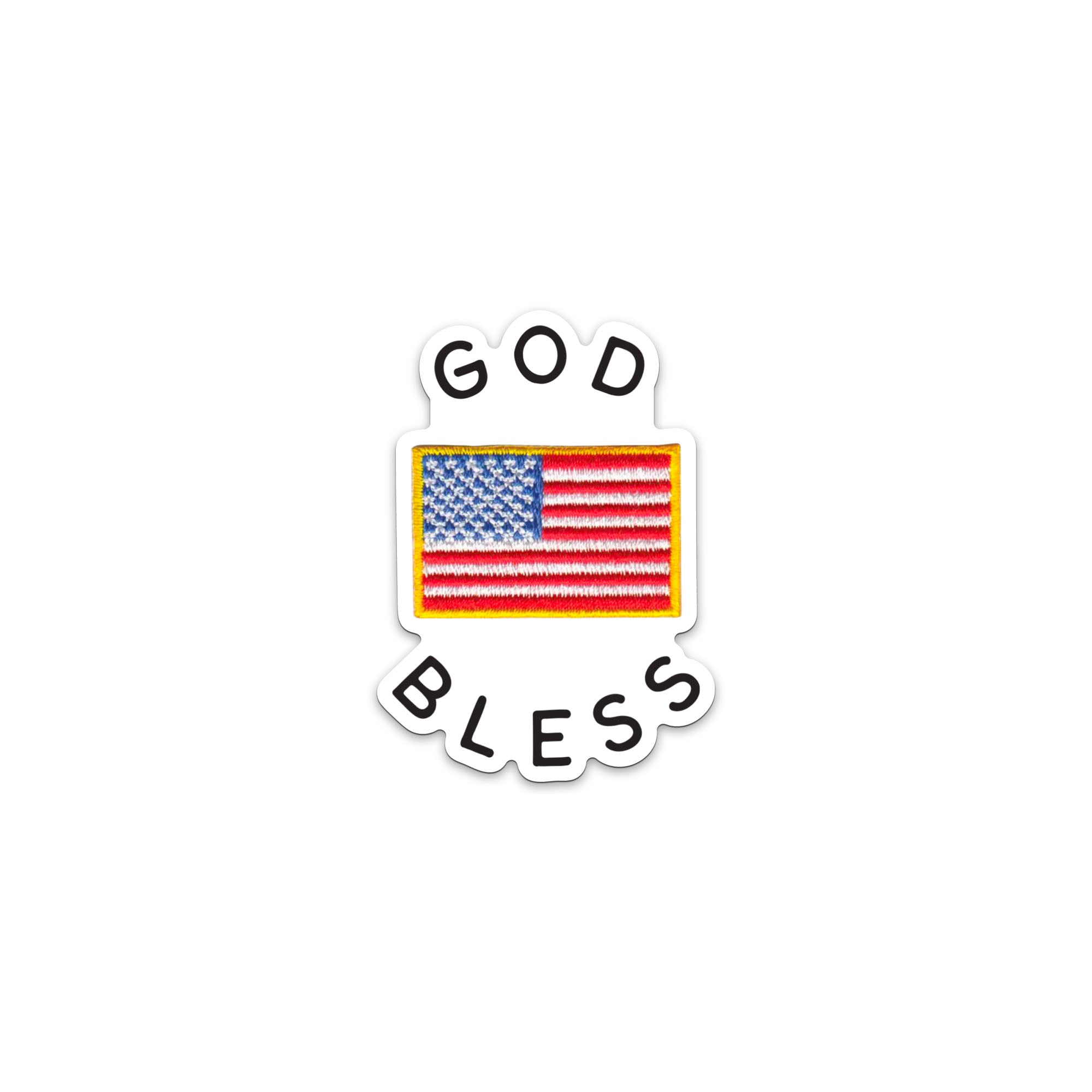 GOD BLESS [FLAG]<br>Die Cut Sticker